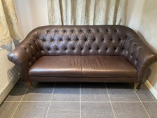 M&S Brown Leather 3 Seater Sofa / Settee RRP £1000 +