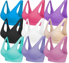 3 6 9 Pack Seamless Comfort Bras UNPADDED non wired stretch fit UK Size 8 - 26