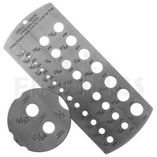 Stainless Steel Drill Gauges Imperial gauge 1/16 -1/2" measure Tool