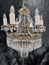 A 9 Light French Waterfall Antique Chandelier c1920's
