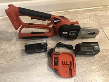 Black+Decker GKC1000 Cordless 18V Alligator Chainsaw + 2 Batteries & Charger GWO