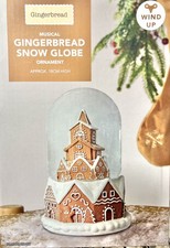 Christmas Gingerbread Large Snow Glitter Globes Music Melody Ginger bread house