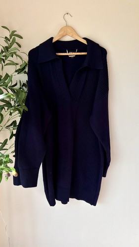 River island navy blue ribbed - island,