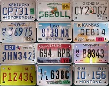 Various states  AMERICAN MOTORCYCLE LICENSE PLATE some rough some nice #M/Cycle