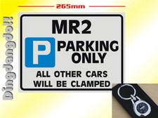 Parking Sign & ID Tag Alloy Chrome Keyring Labelled For Toyota MR2 Gift Key Ring