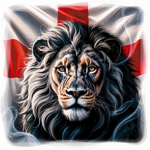 Majestic lion england - lion, flag