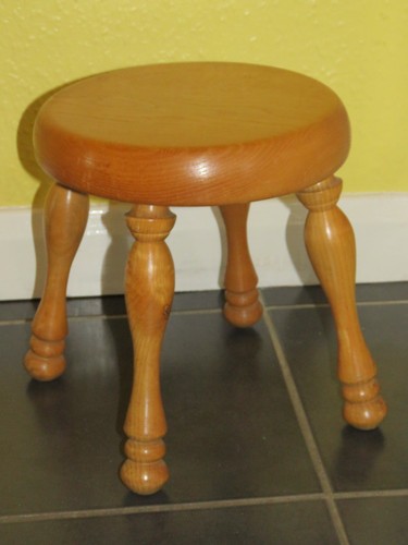 Vintage oak perching stool - oak,