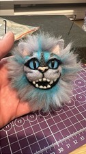 Needle Felt Cheshire Cat Brooch Alice In Wonderland