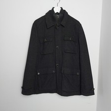 Ted Baker Twinjak Charcoal Grey Wool Coat Men's Large Charcoal Field Jacket