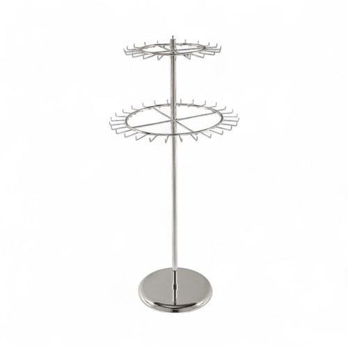 Chrome two tier revolving tie - revolving,