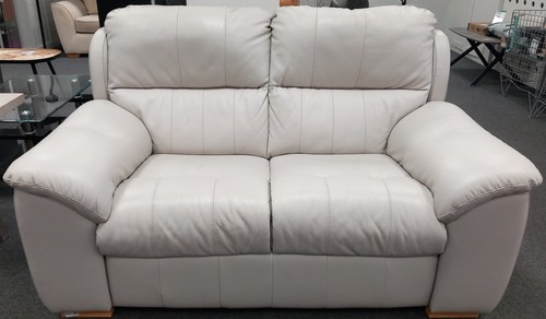 Light grey leather seater - grey,
