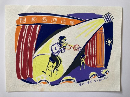 Vintage gouache painting pop - gouache,