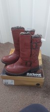 BARBOUR KICKSTART BROWN LEATHER BOOTS UK 5