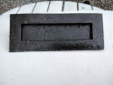 Vintage Original Cast Iron Sprung Letter Box 