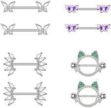 2pcs surgical steel - 2pcs, nipple