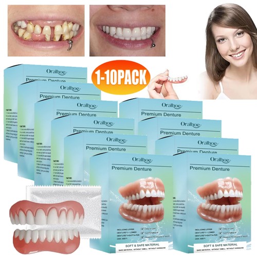 Snap false teeth - on, &