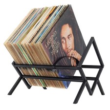 Vinyl Record Storage Rack Matte Black Lp Stand | Book And Magazine Storage Shelf