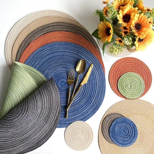 4pcs braided woven place mats - braided,