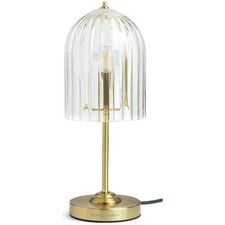 Glass Brass Cloche Table Lamp