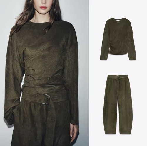 Zara faux suede set - zara,