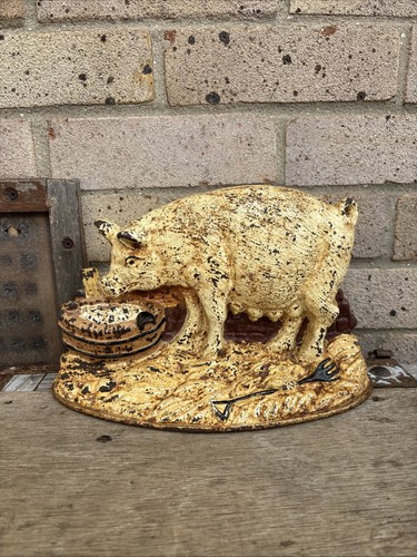 Vintage large cast iron - vintage, pig