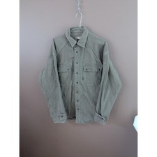 Driza-Bone Shirt Jacket Mens Large Green Canvas Snap Front Workwear Outdoor