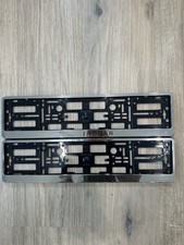 X2 Jaguar Silver Number Plate Surrounds Holders Frame Authentic