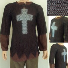 Templar Cross Chainmail Shirt Perfect For Re-enactment & LARP - Butted Mail