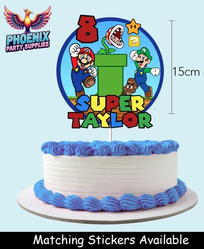 Personalised mario cake topper - personalised,
