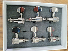 Schaller M6 Pin Locking Tuners  Ruthenium 3 L  3 R Large metal button 21mm