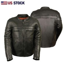 Men's Sporty Scooter Crossover Leather Jacket