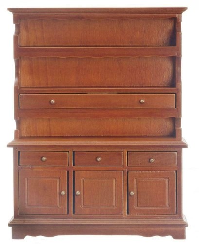 Dolls house wooden walnut - house,