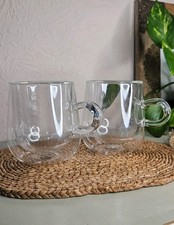 Judge Double Walled Glass Coffee Latte Mugs Cups 275ml Insulated x2