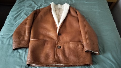 Vintage sheepskin men coat - sheepskin, men's