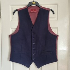 HARVEY PARKER COBHAM MOLESKIN WAISTCOAT SIZE L 42" Navy Blue