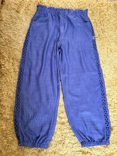 Ladies blue cuffed crinkle - ladies,