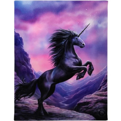 Canvas plaque black unicorn - black,
