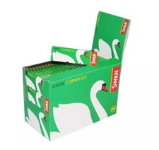 Full Box 100 Booklets of Swan Green Corner Cut Cigarette Rolling Papers £12.99