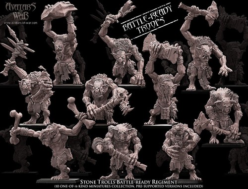 Stone trolls battle - stone, ready