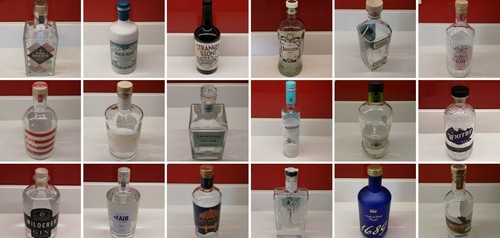 Empty gin bottles unique - empty,