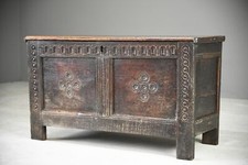 17th Century Oak Chest Coffer Blanket Box Storage William Mary English Oak