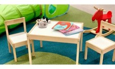 IKEA LATT Children's Small Table and 2 Chairs Wooden Pine Kids Furniture Set New
