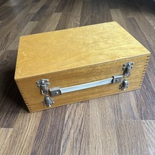 Vintage Wooden Slide Storage case 350 x 35mm 1960s Double sided Wood Retro box