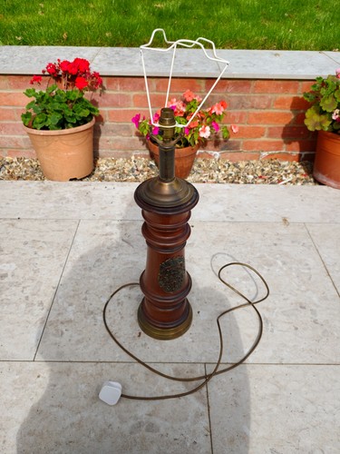 Turned wood lamp - lamp, wooden