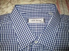 Laine Taylor fine Blue/White Check smart shirt. Chest 44-46", neck 17.5. NEW.
