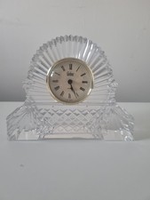 Vintage Galway Irish Crystal Mantel Clock - Heavy 2.6kg