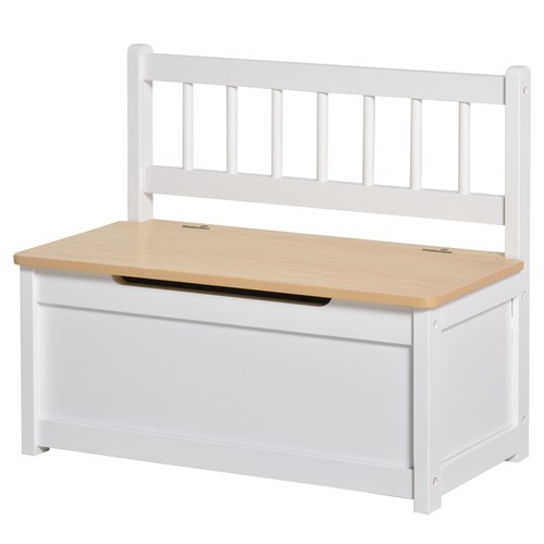 Homcom wooden toy box - wooden,
