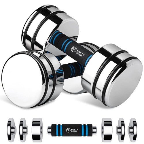 Steel dumbbells ultracompact - steel,