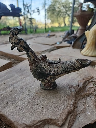 Rare ancient roman bronze oil - ancient,