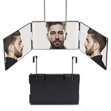 LED 3 Way Mirror for Self Hair Cutting 360° Barber Trifold Mirror Makeup Mirror